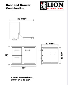 33"Door and Drawer Combo with Towel Rack