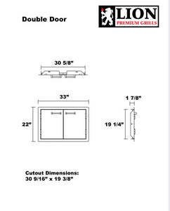 33"Double Door with Towel Rack