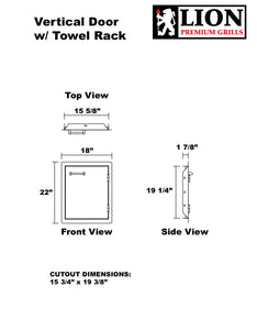 Lion Premium Grills Vertical Door with Towel Rack